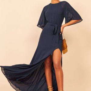 Reformation Pansy Dress - NAVY BLUE. SIZE 4